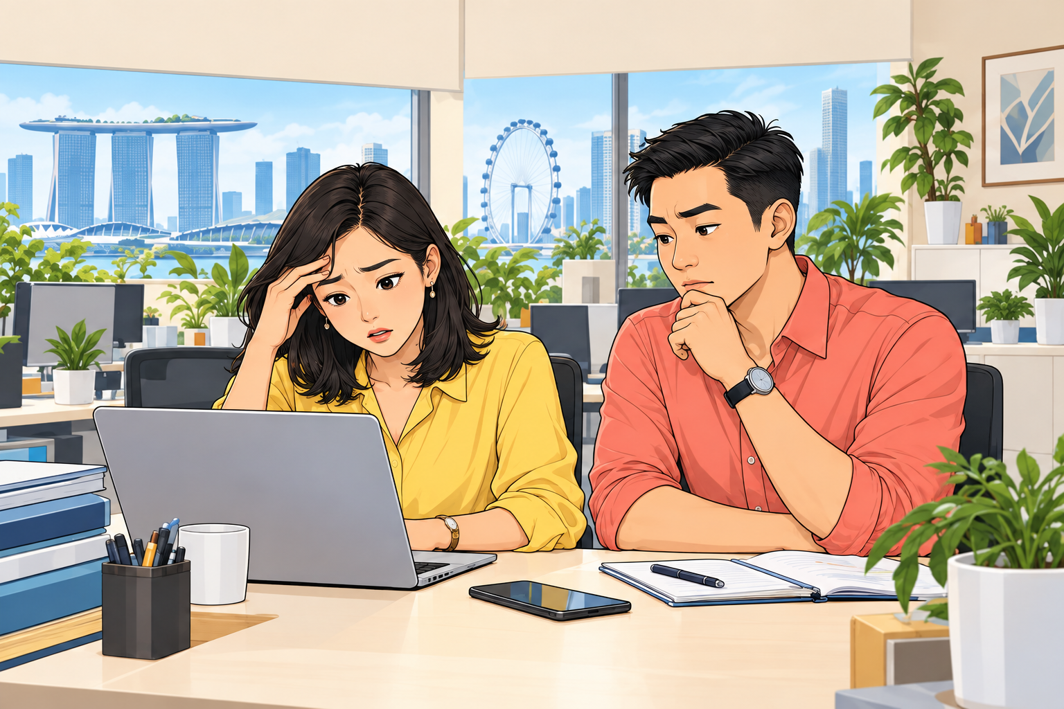 A professionally illustrated comic about two business owners turning a busy day around.